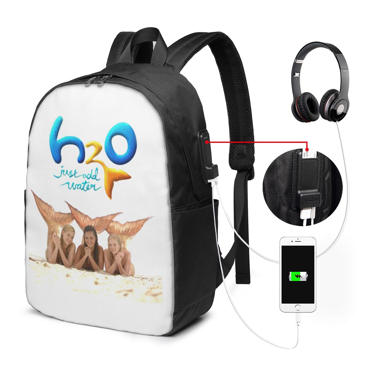 Laptop Bag - 漫画アニメ H2O ジャストアドウォーターバックパック旅行ノートブックバッグコンピュータ大学生スクールバッグラップトップショルダーバッグ