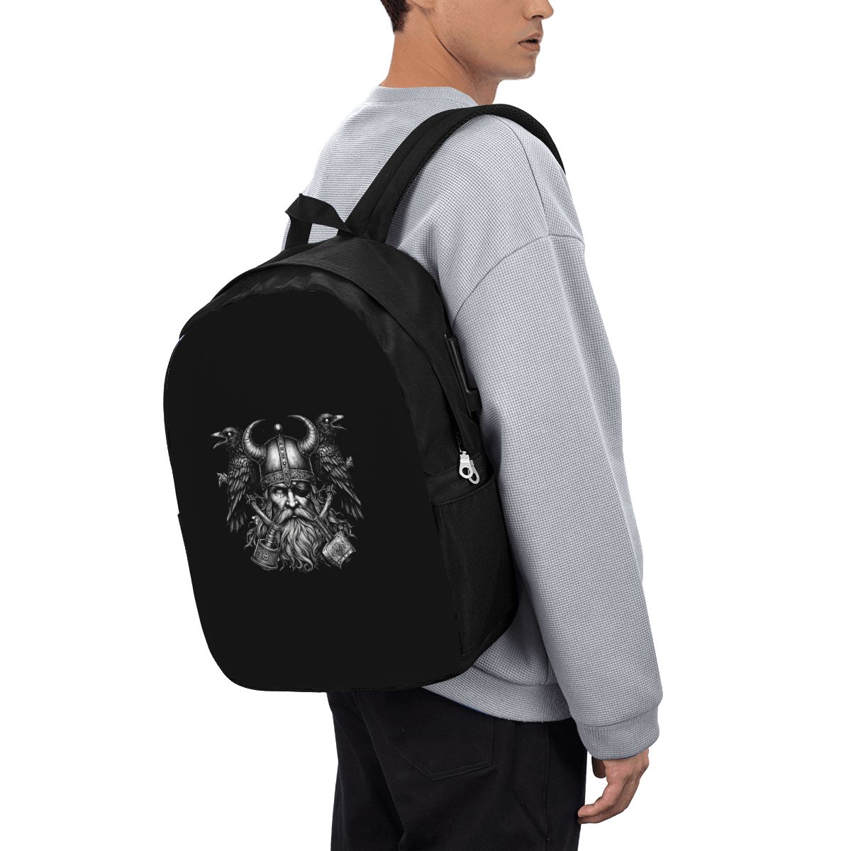 Laptop Bag - オーディン バイキングス バイキング伝説 北欧神話 ルーンバックパック 旅行用ノートブックバッグ