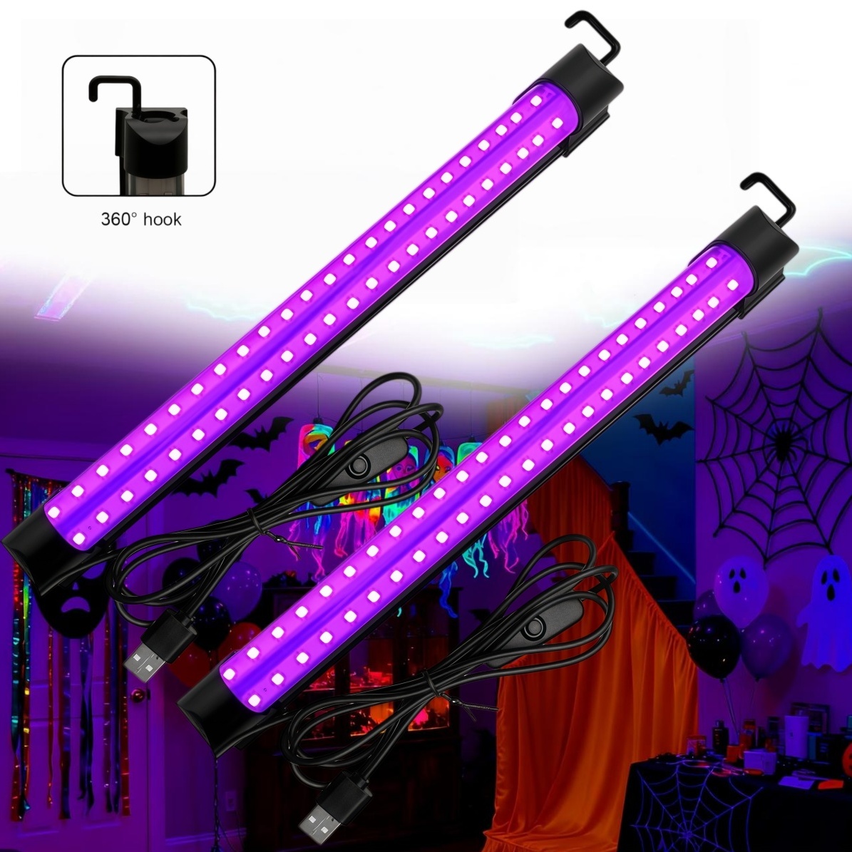 Usb Hub - ブラックライトチューブ 5W/10W USBプラグ式 UV LED ブラックライトランプ