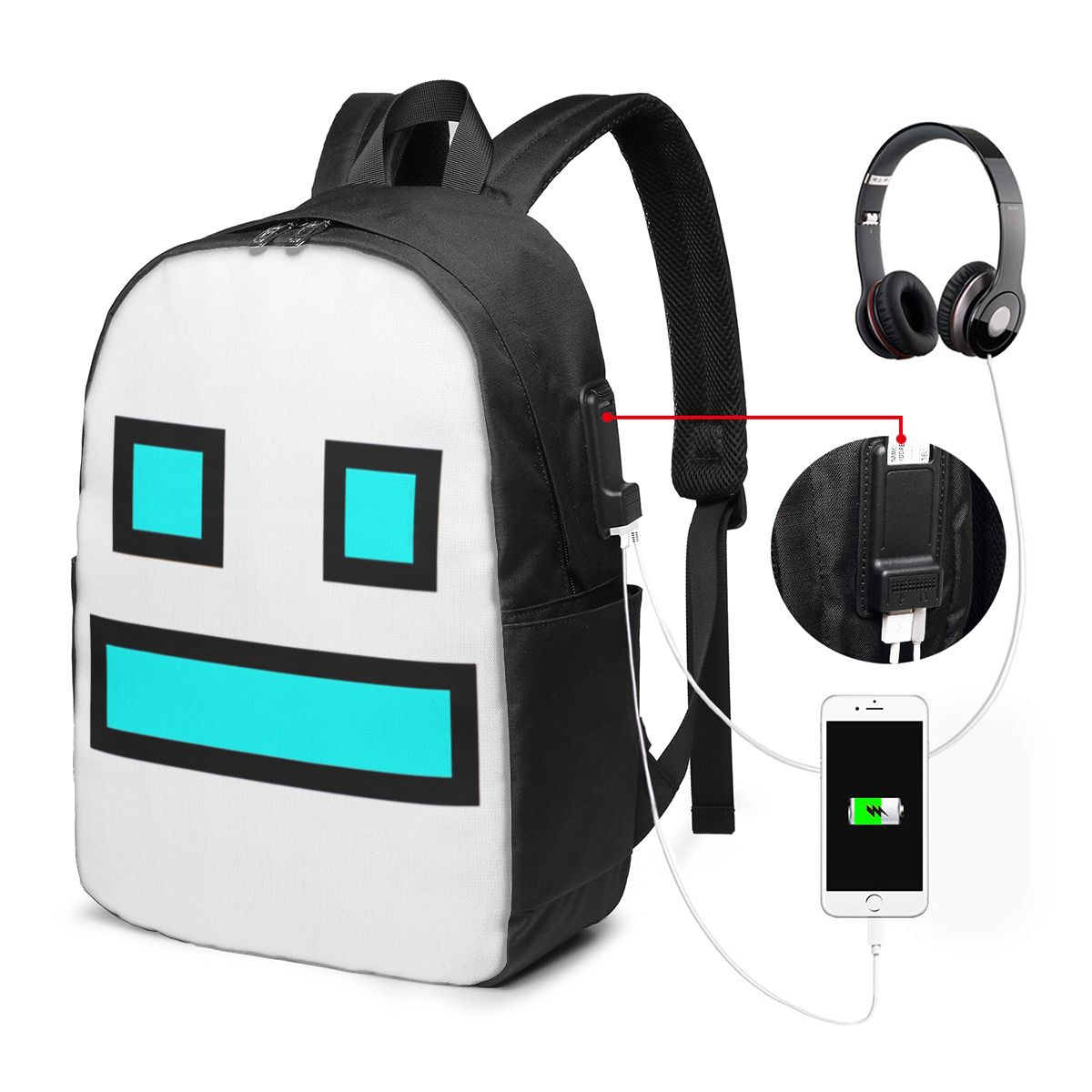 ビデオゲーム ジオメトリーダッシュ バックパック トラベルノ - Laptop Bag のレビューと価格