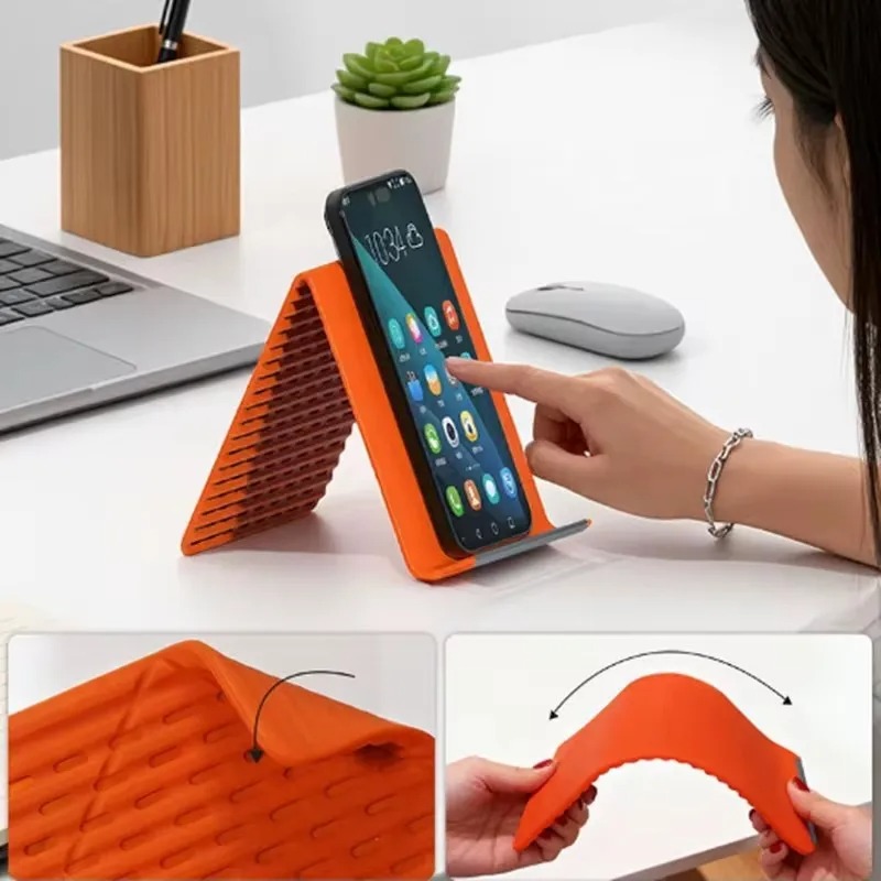柔軟で折りたたみ可能なシリコン製携帯電話ホルダー、ポータブル - Laptop Stand のレビューと価格