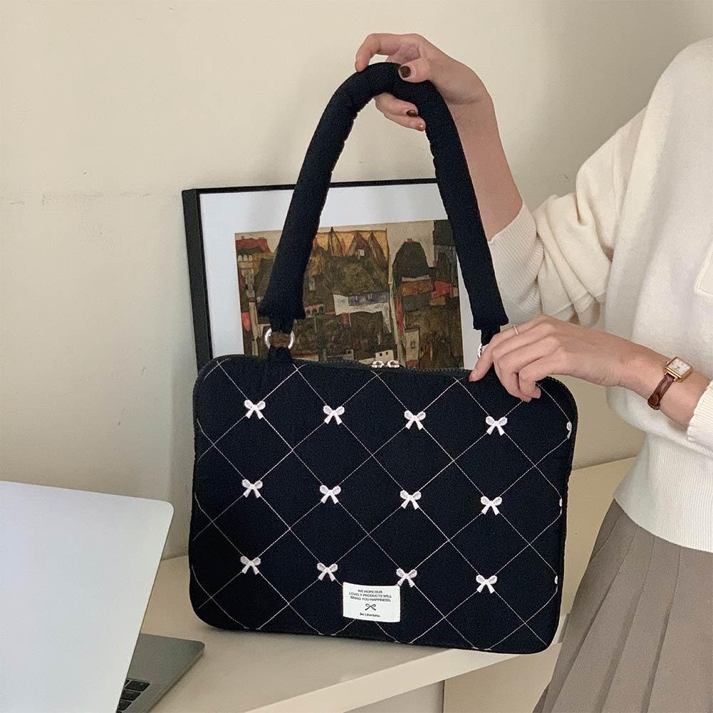耐衝撃性ノートパソコンバッグ 可愛いリボン刺繍入りノートパソ - Laptop Sleeve のレビューと価格
