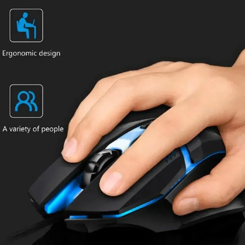 カラフルな3ボタン式LED搭載の有線ゲーミングマウス。デスク - Laptop Mouse のレビューと価格