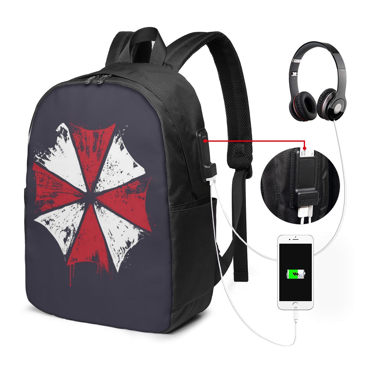 映画ゲームコーポレーション傘バックパック旅行ノートバッグコン - Laptop Bag のレビューと価格