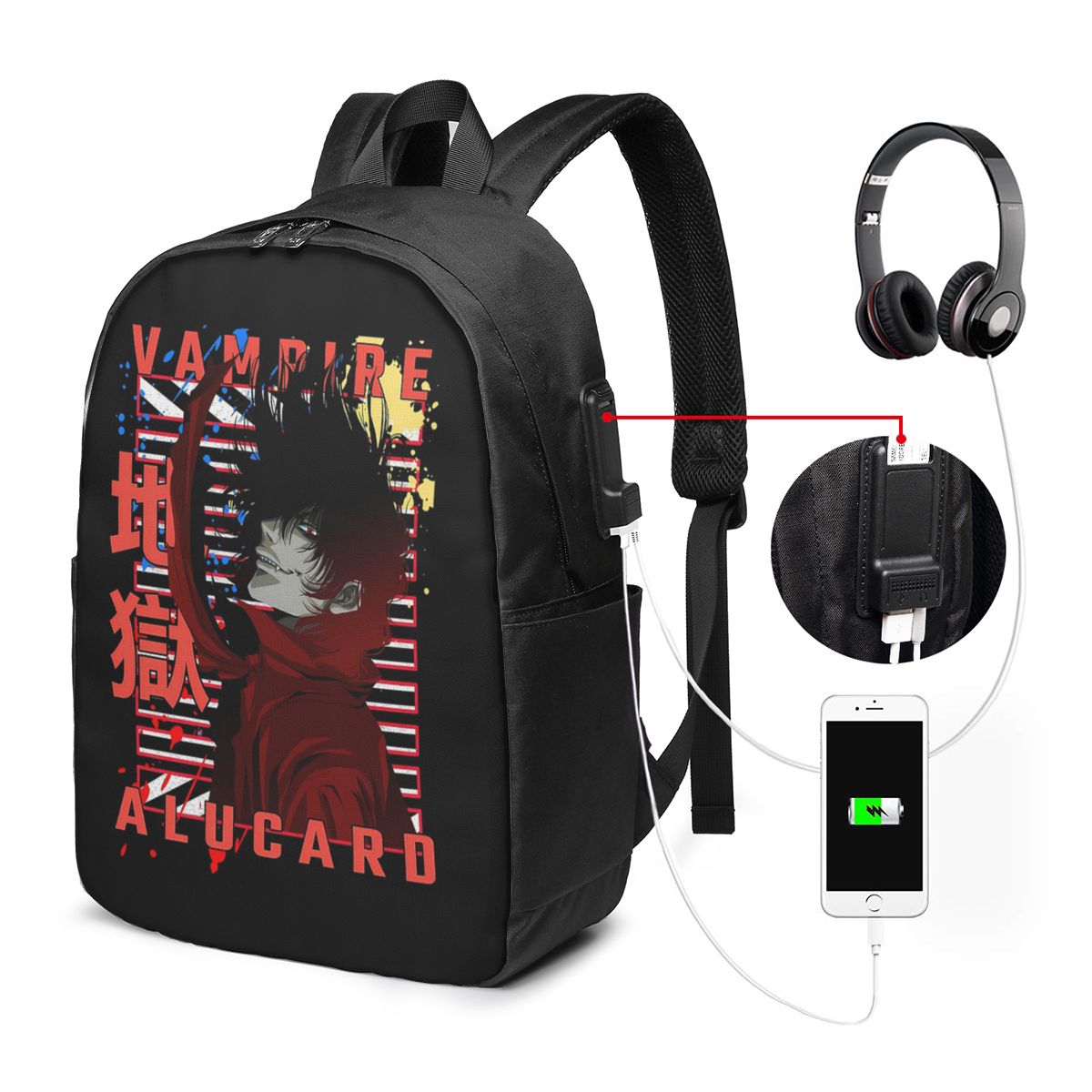 アルカード・ヘルシング漫画バックパック旅行ノートブックバッグ - Laptop Bag のレビューと価格